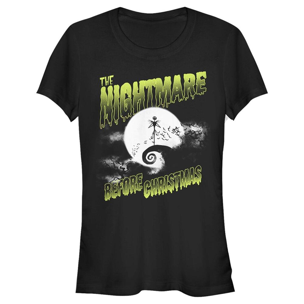Juniors The Nightmare Before Christmas Halloween Retro Logo Tshirt